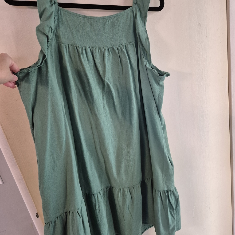 Universal Thread Green Ruffle Strap Button-Down D… - image 3